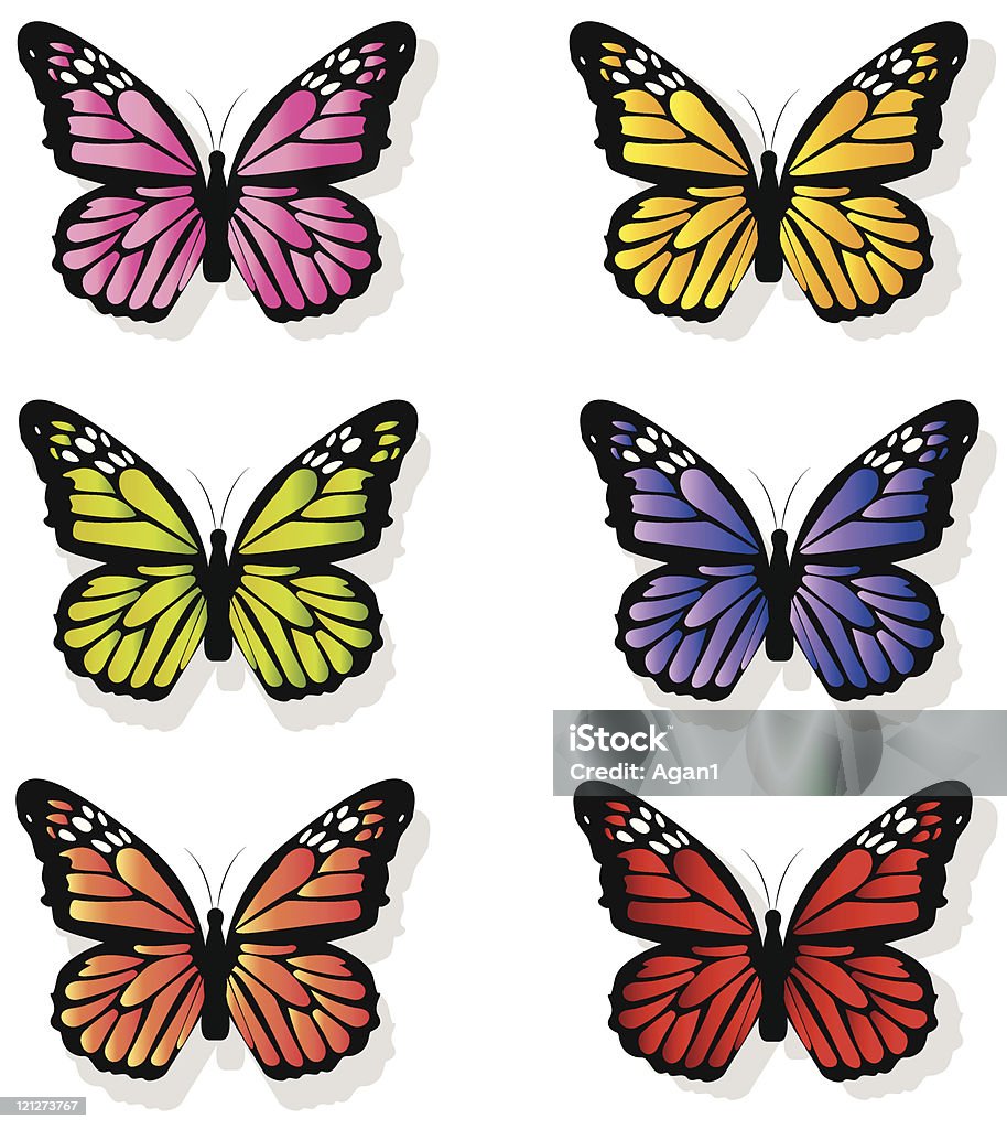 Mariposas - arte vectorial de Ala de animal libre de derechos