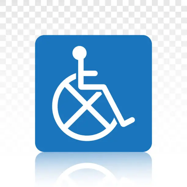 Vector illustration of Wheelchairs, handicapped access signs or flat symbol icons for websites and print