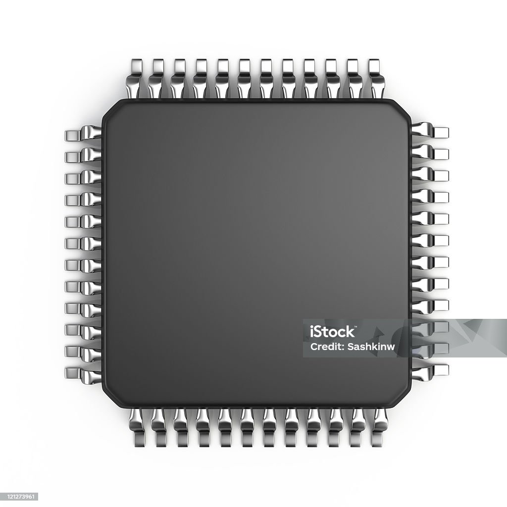 micro chip de computador - Foto de stock de Chip de computador royalty-free