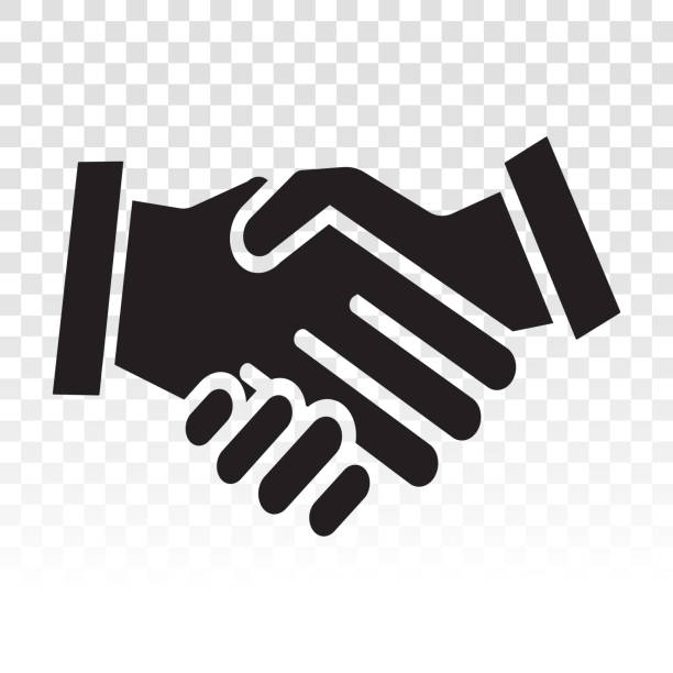 Business agreement handshake icon for application and website Business agreement handshake icon for application and website contracting stock illustrations