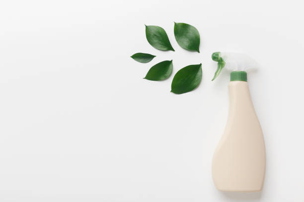 istock Natural mix for effective house cleaning in bottle on white 1212740755