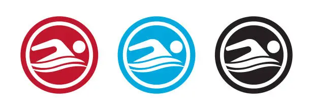 Vector illustration of swim / swimming championship icon for application or website.