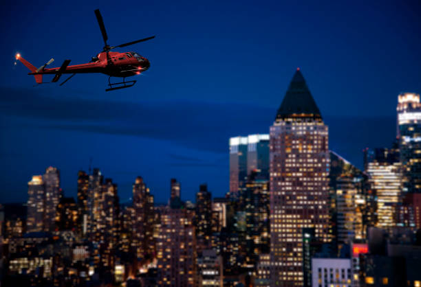 istock Helicopter tour over Manhattan at night 1212741873