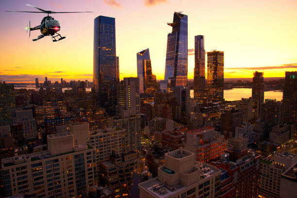 istock Helicopter tour over Manhattan at night 1212741889