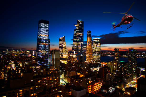 istock Helicopter tour over Manhattan at night 1212741890