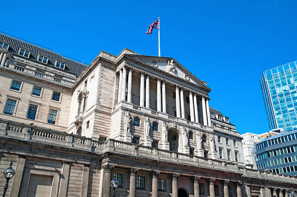 Banco da Inglaterra, em Londres. - fotografia de stock