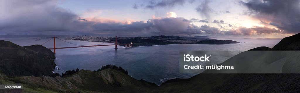 Panorama de Golden Gate - Royalty-free Anoitecer Foto de stock