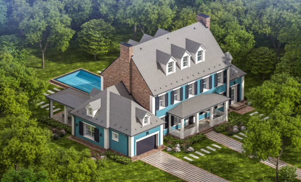 istock 3d rendering of modern classic house in colonial style 1212745553
