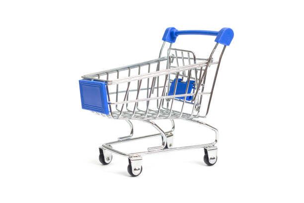 istock steel shopping cart with blue accents on a white background isolate 1212748132
