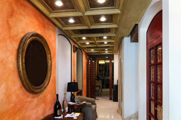 istock Interior of Corridor at Retro wine restaurant on background 1212749561