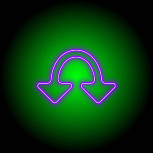 istock neon vector flat set icon of colorful different arrows isolated 1212750810