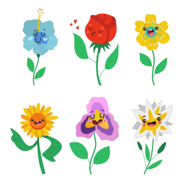 Ilustración de Primavera Flores Personajes Con Emociones Lindas Vector Dibujos  Animados Conjunto Aislado Sobre Un Fondo Blanco y más Vectores Libres de  Derechos de Flor - iStock