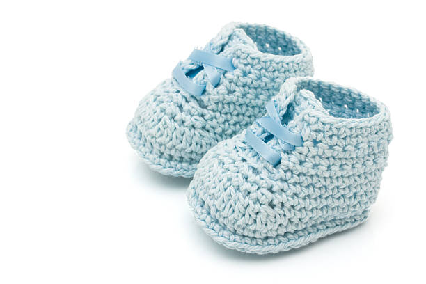 Blue Baby Booties  baby booties stock pictures, royalty-free photos & images