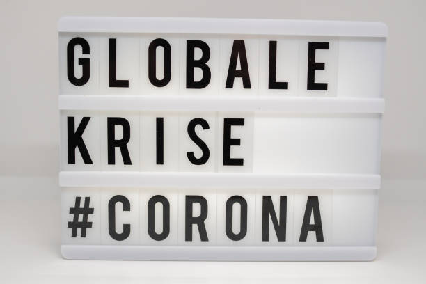 istock a light box with the inscription: GLOBALE #CORONA with white background 1212755411