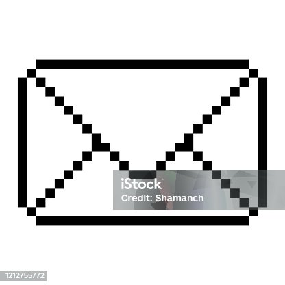 istock vector pixel art flat icon of mail isolated 1212755772