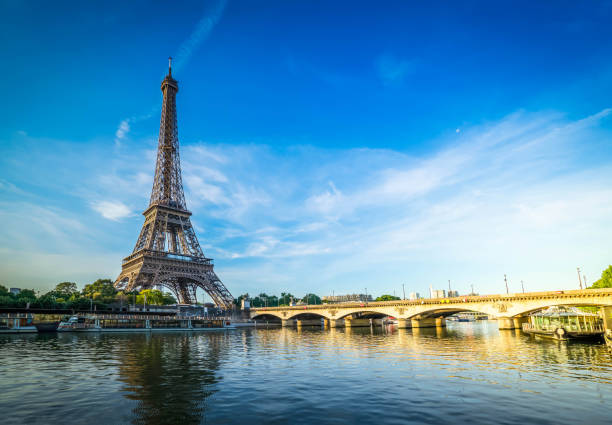 istock eiffel tour over Seine river 1212755960