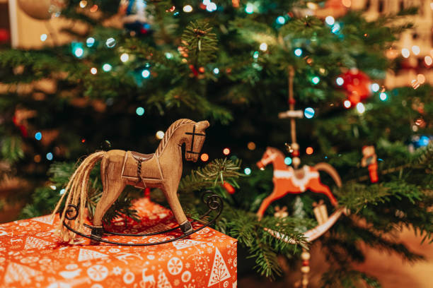 istock Horse themed postcard for Christmas 1212757018