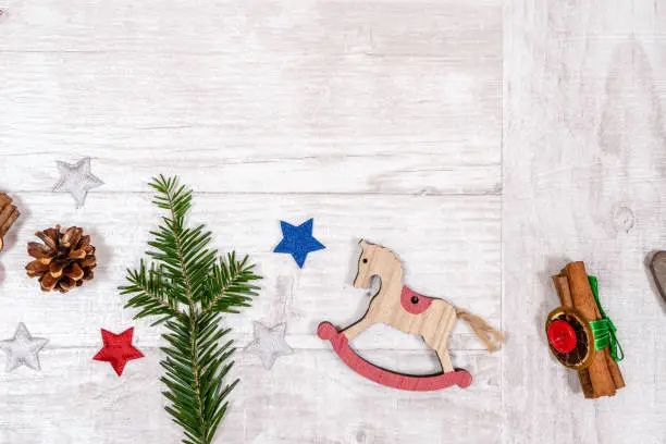 Horse Christmas decoration for horseriding hobbyists. Suitable for horse riding theme greetings, postcards, backgrounds and social media posts just in time for Christmas.
