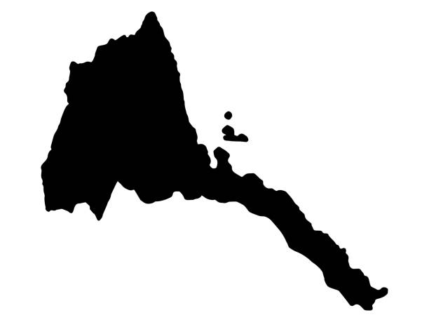 Eritrea Map Silhouette Vector illustration eps 10 Eritrea Map Silhouette Black Vector illustration eps 10. silhouette of a eritrea stock illustrations