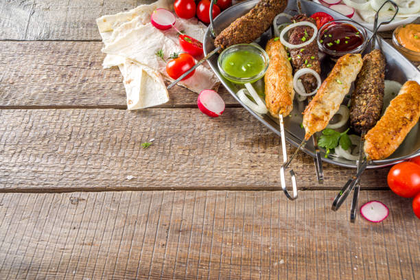 istock Beef and chicken shish kebab 1212766937