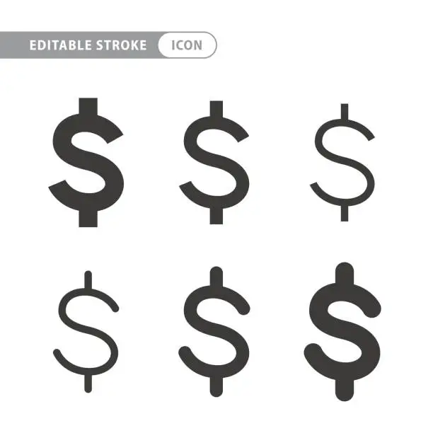 Vector illustration of Vector image of a flat, isolated icon dollar sign. Currency exchange dollar. United States dollar sign