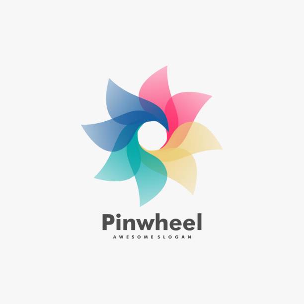 Vector Illustration Pinwheel Gradient Colorful Style. Vector Illustration Pinwheel Gradient Colorful Style. colorful paper windmill toy stock illustrations