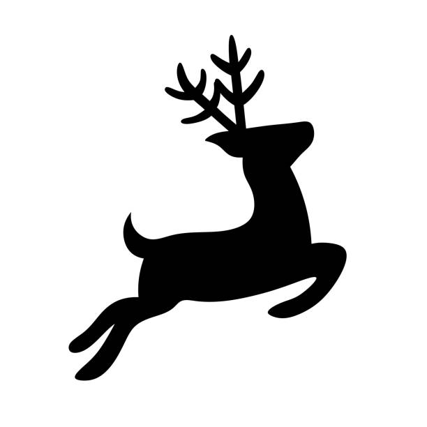 illustrations, cliparts, dessins animés et icônes de arrière-plan de modèle de logo de silhouette de reindeer - moose animal head hunting humor