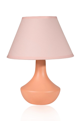 Table lamp on a white isolated background, close-up.