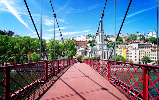 lyon, france in a beautiful summer day - st george church imagens e fotografias de stock