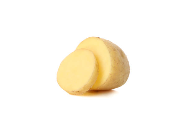 istock Ripe young potato isolated on white background 1212783710