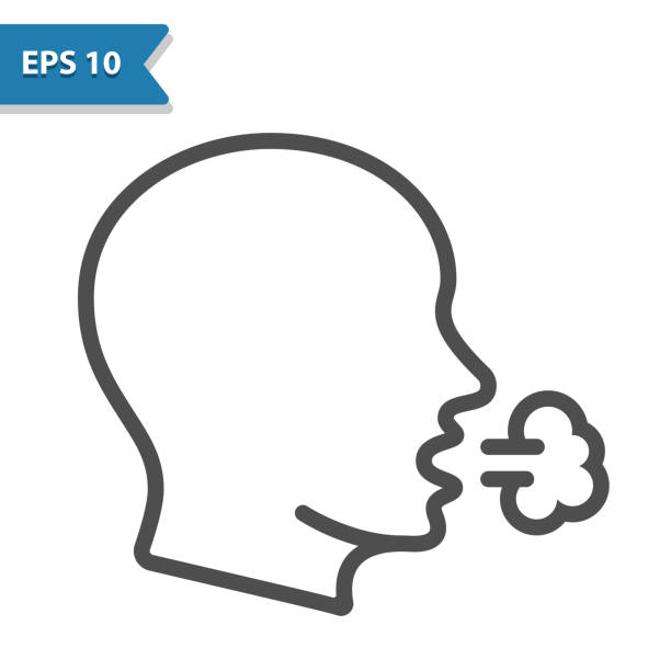 Sickness Icon Professional, pixel perfect icon optimized for both large and small resolutions. EPS 10 format. 12x size for preview. smokers cough stock illustrations