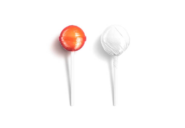 Colorful lollipop on red background