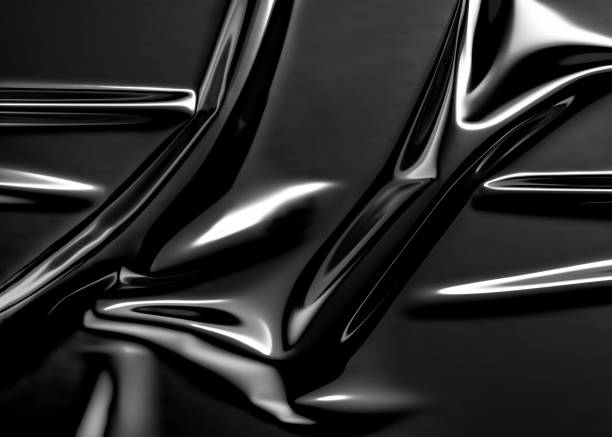 istock Blank black plastic foil wrap overlay mock up, 1212788304