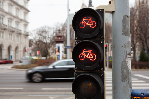Red light for bicycle stock photo