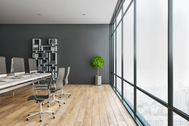 istock Modern office interior with furniture 1212790012
