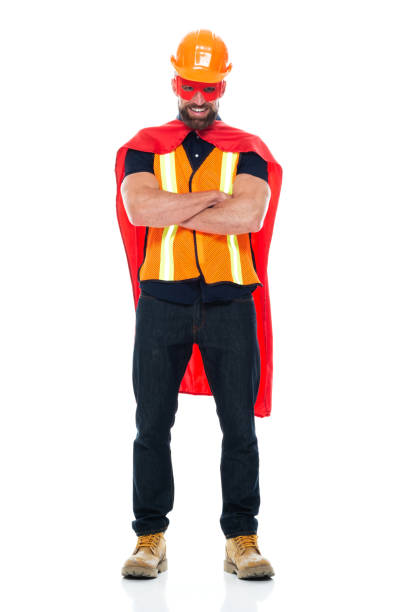 istock Male hero repairing wearing boot 1212790225