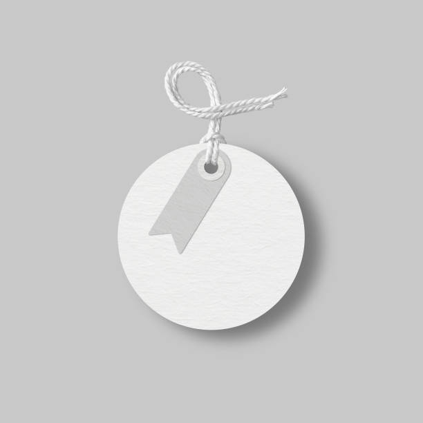 istock Round paper label mockup with rope isolated on white background 1212793343