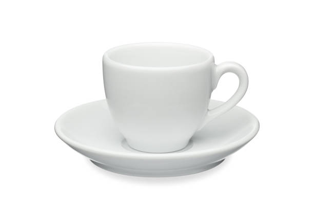 istock White cup and saucer isolated on a white background. 1212798424