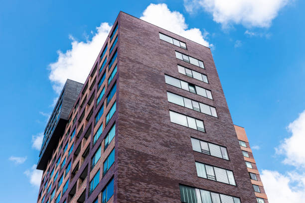 istock Facade of a residential skyscraper in Amsterdam, Netherlands 1212800214