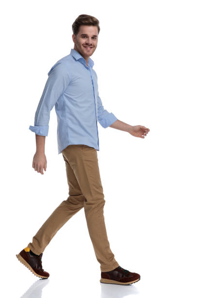 istock Side view of positive casual man laughing 1212804436