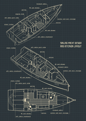 Sailing Yacht Design And Interior Layout Stock Illustration - Download ...