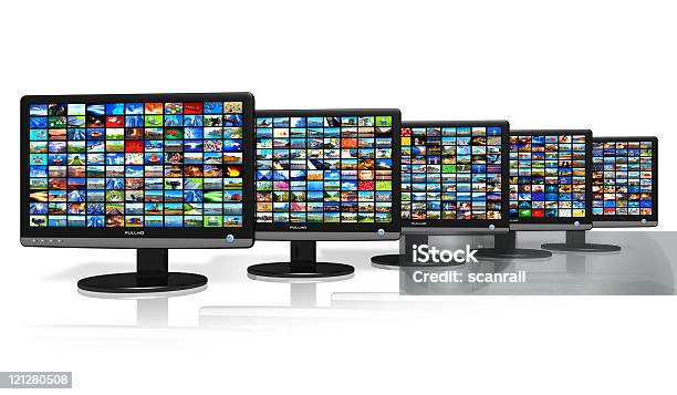列の Lcd ディスプレイの写真ギャラリー - テレビのストックフォトや画像を多数ご用意 - テレビ, コンピュータソフトウェア, デスクトップ型パソコン