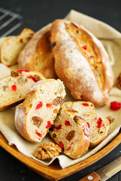 istock Homemade bread with nuts and dried fruits. Selective focus 1212805680