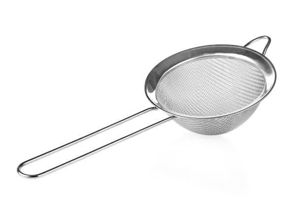 istock Metal mesh isolated on a white background. Tea strainer. Sieve for cooking. 1212805806