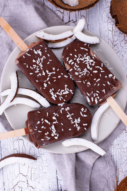 istock Coconut popsicles in chocolate glaze 1212807486