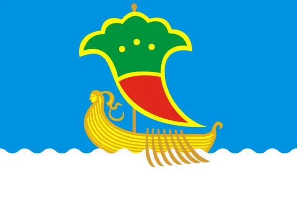 Vector illustration of Flag of Naberezhnye Chelny in Republic of Tatarstan of Russian Federation