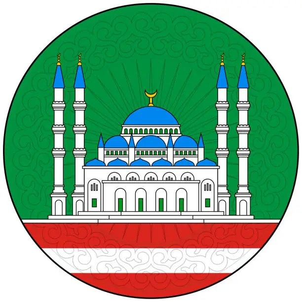 Vector illustration of Coat of arms of Grozny in Chechen Republic of Russia