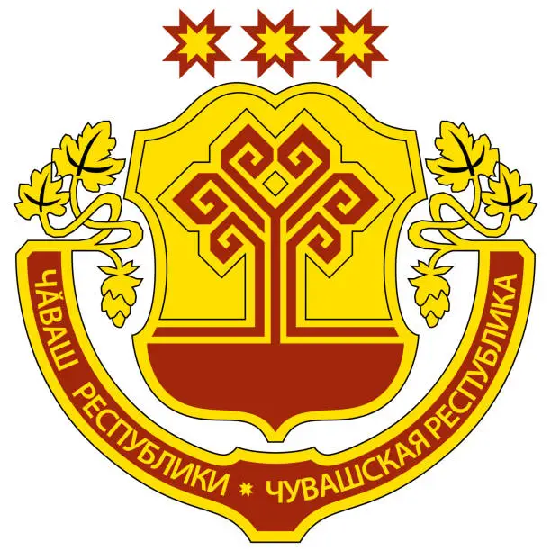 Vector illustration of Coat of arms of Chuvash Republic in Russia