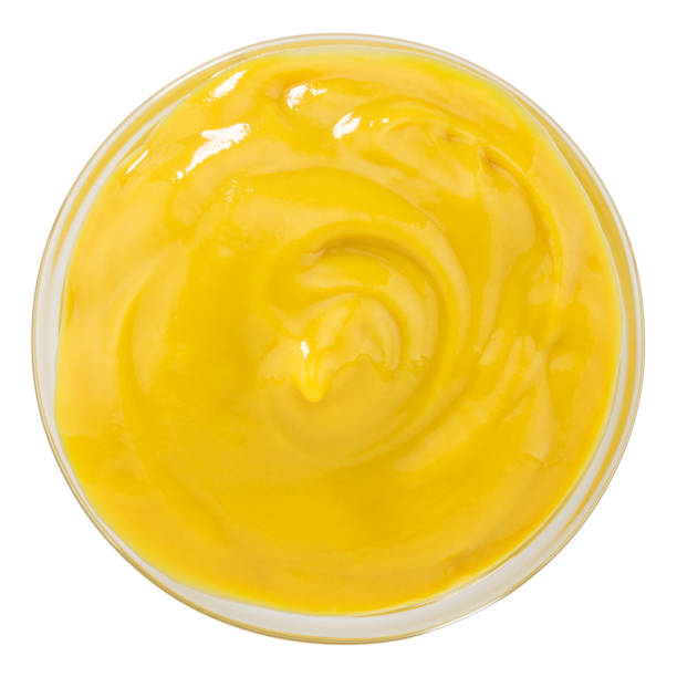 istock Mustard sauce, isolated on white background with clipping path, top view 1212812020