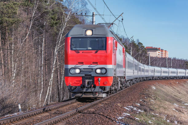 istock Passenger train approaches to the station. 1212824362